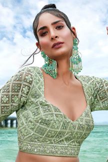 Picture of Glamorous Green Colored Designer Lehenga Choli