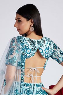 Picture of Lovely Turquoise Blue Colored Designer Lehenga Choli