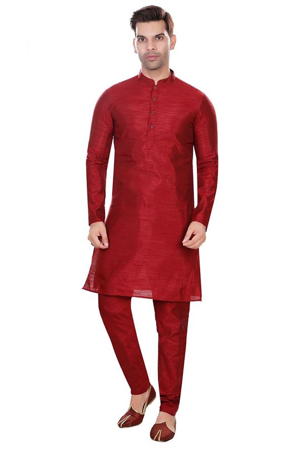 Picture of Classy Maroon Colored Designer Kurta Payjama Set