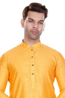 Picture of Majestic Yellow Colored Designer Kurta Payjama Set