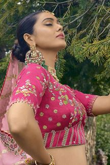 Picture of Creative Rose Pink Colored Designer Lehenga Choli