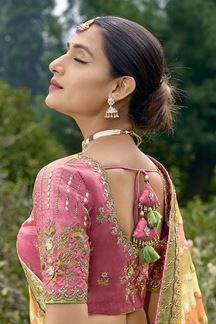 Picture of Vibrant Off-White and Pink Colored Designer Lehenga Choli