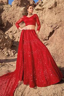 Picture of Royal Red Colored Designer Lehenga Choli