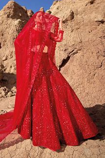 Picture of Royal Red Colored Designer Lehenga Choli