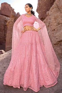 Picture of Spectacular Pink Colored Designer Lehenga Choli