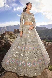 Picture of Charismatic Grey Colored Designer Lehenga Choli