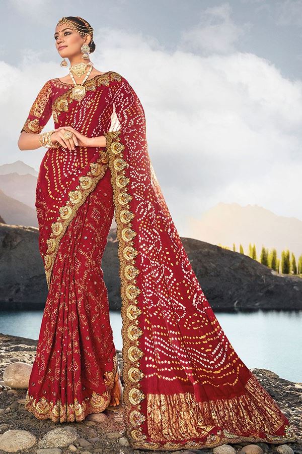 Picture of Breathtaking Maroon Colored Designer Saree