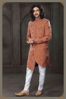 Picture of Splendid Rust Colored Designer Sherwani