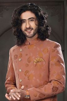 Picture of Splendid Rust Colored Designer Sherwani