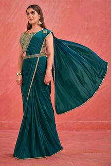 Picture of Vibrant Blue Colored Designer Saree