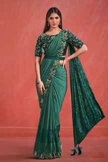 Picture of Mesmerizing Green Colored Designer Saree