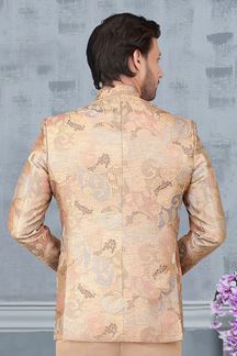 Picture of Spectacular Faun Colored Designer Readymade Men's Jodhpuri Suit