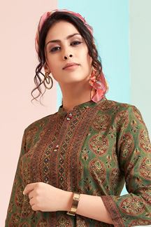 Picture of Outstanding Mehendi Colored Designer Co-ord Sets