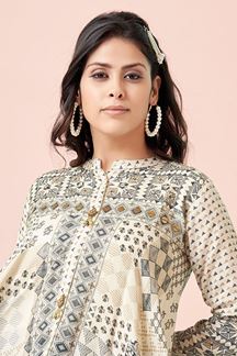 Picture of Amazing Cream and Grey Colored Designer Co-ord Sets