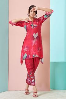 Picture of Striking Red Colored Designer Co-ord Sets