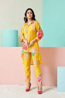 Picture of Irresistible Yellow Colored Designer Co-ord Sets