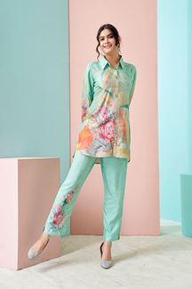 Picture of Glorious Sea Green Colored Designer Co-ord Sets