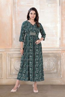 Picture of Appealing Green Colored Designer Readymade Kurti