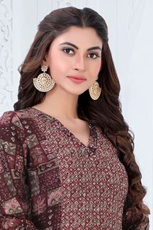 Picture of Amazing Maroon Colored Designer Readymade Kurti Set