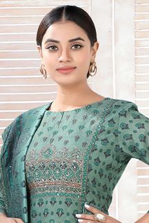 Picture of Charming Sea Green Colored Designer Salwar Suit