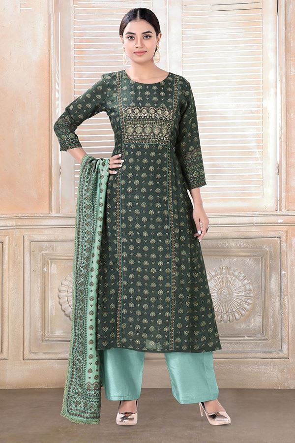Picture of Exquisite Green Colored Designer Salwar Suit