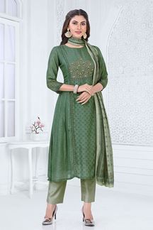 Picture of Artistic Green Colored Designer Salwar Suit