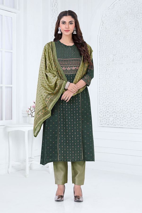 Picture of Delightful Green Colored Designer Salwar Suit