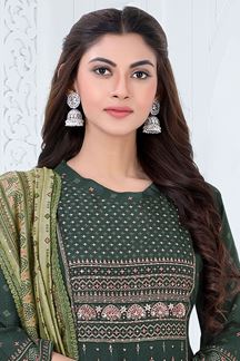 Picture of Delightful Green Colored Designer Salwar Suit