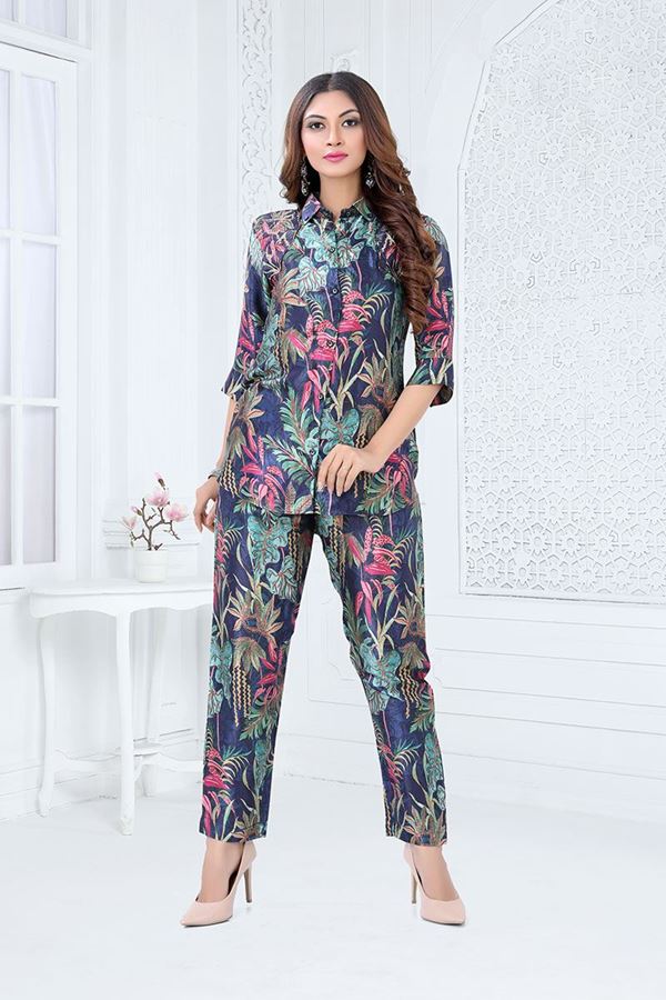 Picture of Dazzling Multi Colored Designer Readymade Co-ord Set