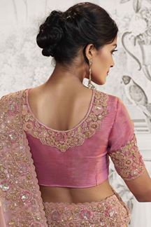 Picture of Exquisite Pink Colored Designer Saree for Wedding