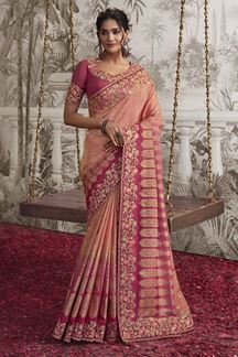 Picture of Glamorous Multi Colored Designer Saree for Wedding