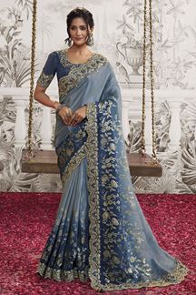 Picture of Charming Multi Colored Designer Saree for Wedding