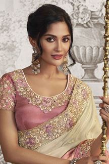 Picture of Alluring Multi Colored Designer Saree for Wedding