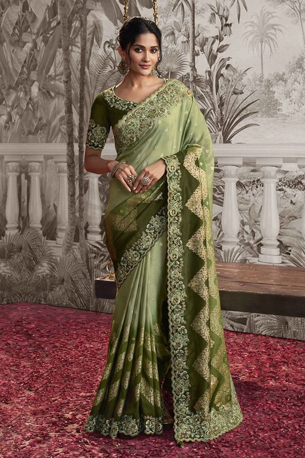 Picture of Delightful Multi Colored Designer Saree for Wedding