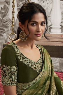 Picture of Delightful Multi Colored Designer Saree for Wedding