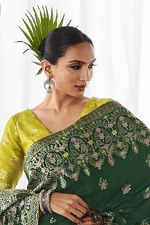 Picture of Beautiful Green Colored Designer Saree