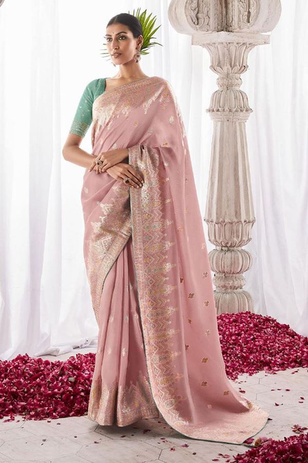 Picture of Breathtaking Pink Colored Designer Saree