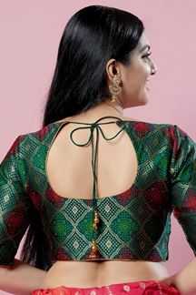 Picture of Trendy Green Colored Readymade Blouse for Wedding and Festive occasion