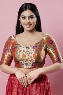 Picture of Marvelous Brocade Readymade Blouse for Wedding