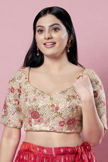 Picture of Exuberant White Colored Designer Readymade Blouse for Wedding and Festive occasions
