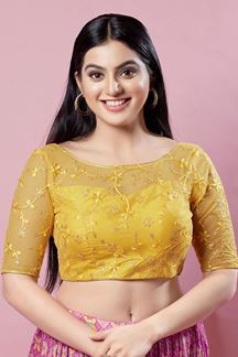 Picture of Charming Yellow Colored Designer Readymade Blouse for Wedding and Festive occasion