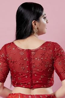 Picture of Glamorous Maroon Colored Designer Readymade Blouse for Wedding and Partywear