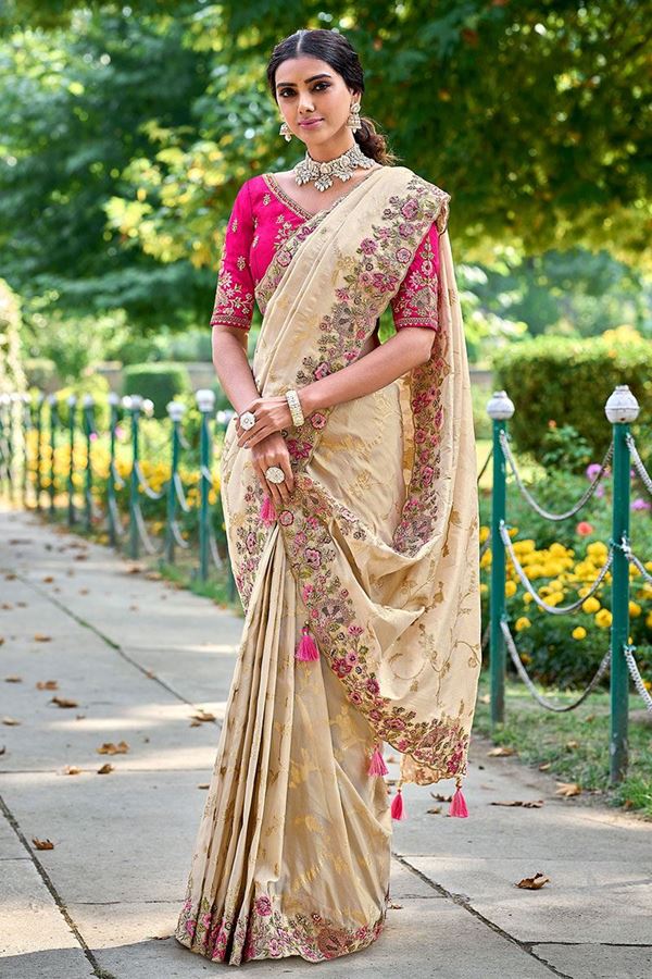 Picture of Splendid Designer Banarsi Silk Saree for Wedding 