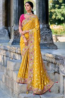 Picture of Spectacular Banarsi Silk Designer Saree for Wedding 