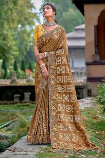 Picture of Smashing Banarsi Silk Designer Saree for Wedding 