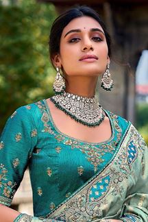 Picture of Captivating Banarsi Silk Designer Saree for Wedding 