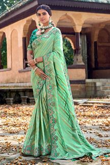Picture of Flawless Banarsi Silk Designer Saree for Wedding 