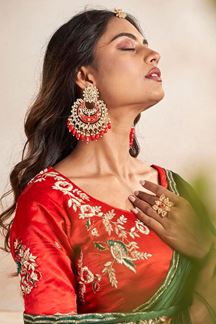 Picture of Dashing Green  Silk Designer Saree for Wedding
