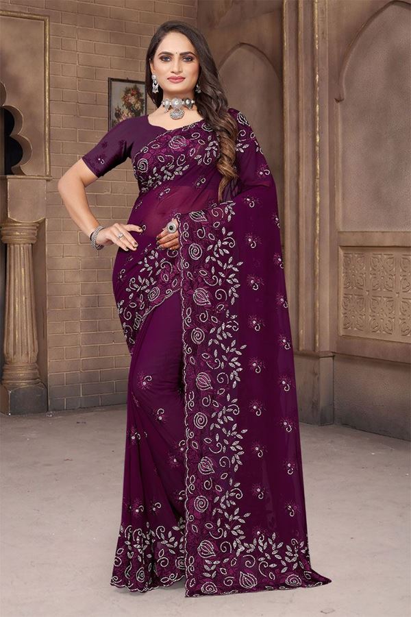 Picture of Magnificent Georgette Designer Saree for Party, Engagement or Sangeet