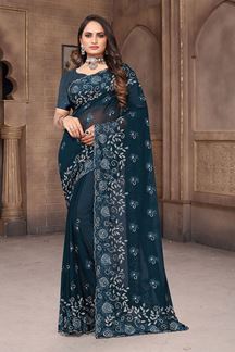 Picture of Irresistible Georgette Designer Saree for Party, Engagement or Sangeet